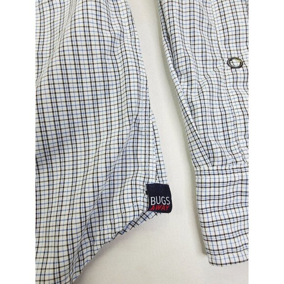 Exofficio Insect Shield Size Medium (8-10) Womens White Blue Brown Check Shirt - Picture 9 of 15